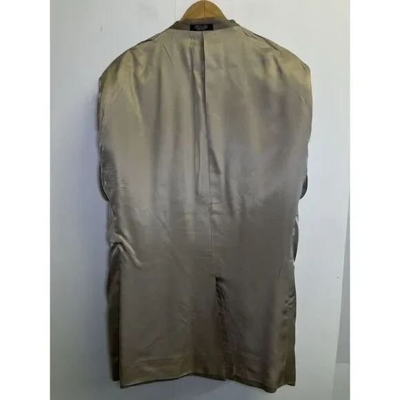 Stafford Men's 44L Silk/Wool Blend Sports Coat Tan Brown Blazer Jacket - Picture 10 of 11
